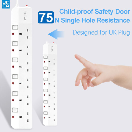 Surge Protected Extension Lead 5M Long Cable 6 Way 1