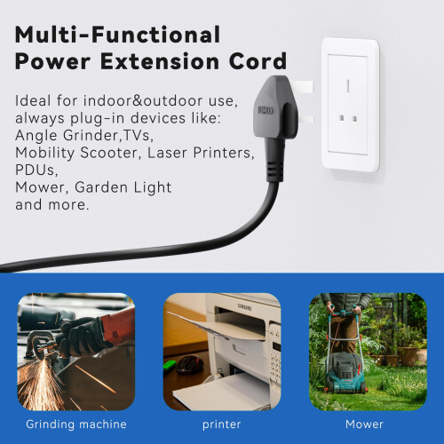TISDLIP Long 10M Extension Socket Black Extension 1