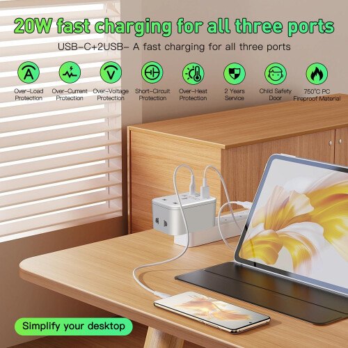 Status STATUS USB Multi Plug Adapter, Double Port USB Pow 2