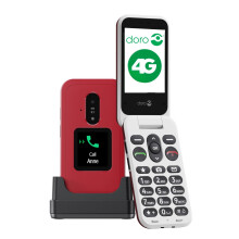 Doro - Leva E30 4G Seniors Flip Phone - 2.8" Large Screen, External Display, Contrast Keys, Loud & Clear Sound, Camera - Secure Button - with Chargin