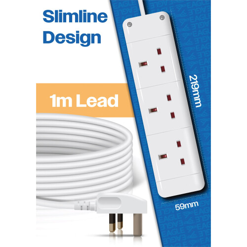 Eagle Three Gang Mains Power 13A Extension Socket 1