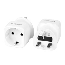 2 Pack EU to UK Plug Adapter, Unidapt European to UK Plug Adaptor, Euro Schuko 2 pin to 3 pin Adapter plug, Travel Adaptors, Europe German French Spa