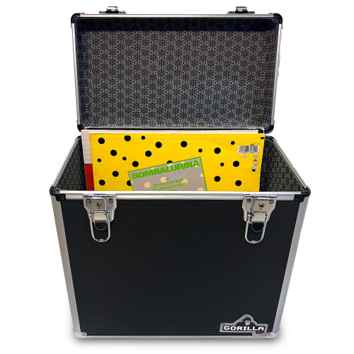 Gorilla LP50 12" Vinyl Record Storage Box Case (Bl 1