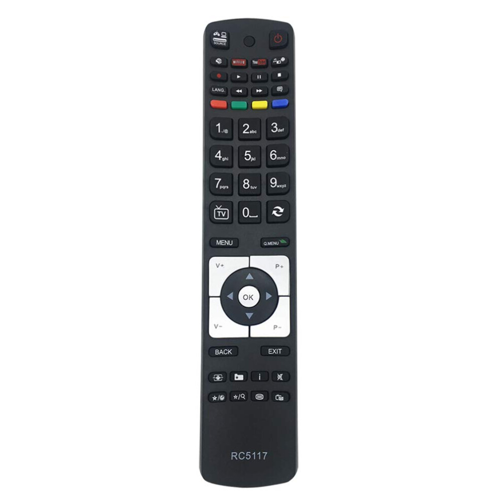Replacement Tv Remote Control Rc5117 For All Hitachi Techwood Luxor Technika Digihome Alba Telefunken Polaroid Finlux Bush Smart Tv With Netflix Yout 34049020