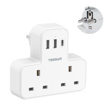 UK to European Plug Adapter, TESSAN EU Travel Adap