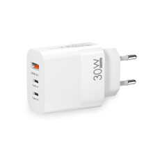 EU plug travel adapter charger, European wall adapter with 2 USB-C fast charging ports and 1 USB-A port, European universal fast charger compatible w