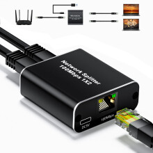 BolAAzuL Ethernet Splitter 1 to 2 High-Speed 100Mb
