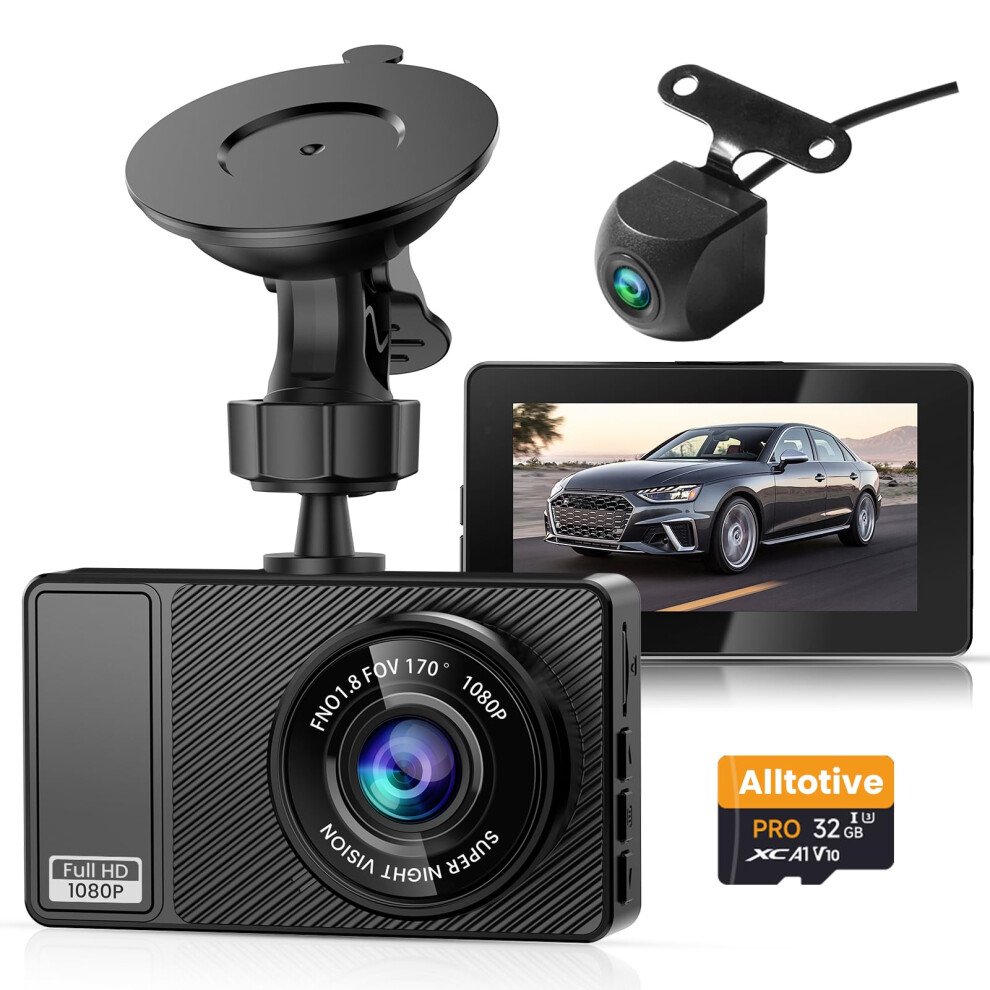 Alltotive Dash Cam Front And Rear, 1080P Full Hd I 88891699