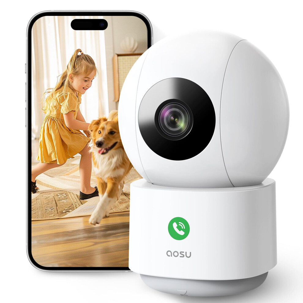 2K Wifi Camera Indoor - Nanny Cam For Baby Ro Aosu