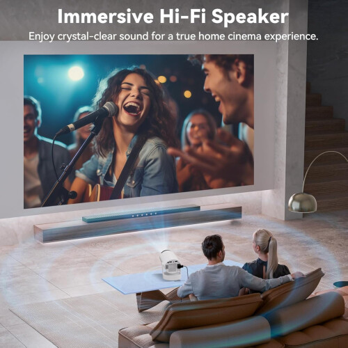 [Built-in Apps & 2025 Upgraded] Mini Projector wit 2