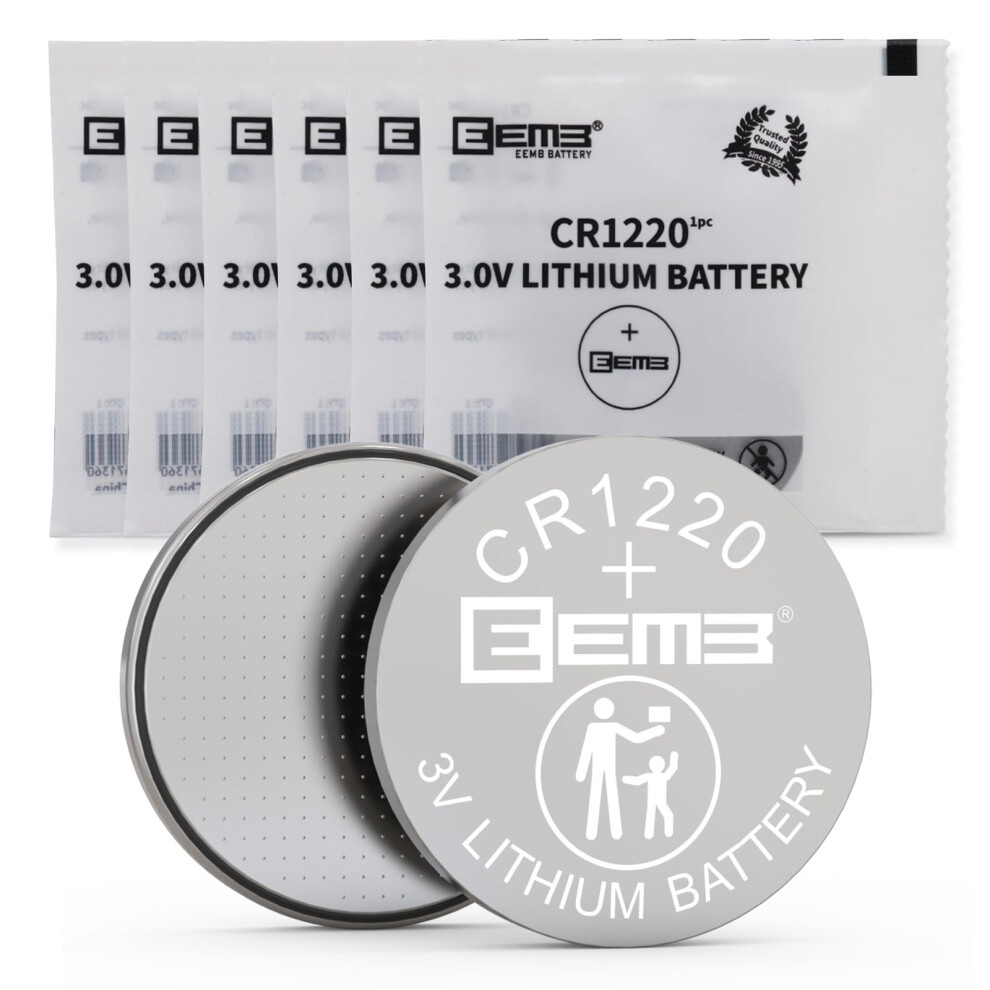 Eemb 6-Pack Cr1220 Battery 3V Lithium Button Coin 50760879