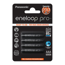Panasonic Eneloop Pro AAA Micro 930mAh Eneloop NiMH Ready to Use Rechargeable Battery BK 4HCCE/4BE (4 Eneloop Pro Batteries),BK-4HCC