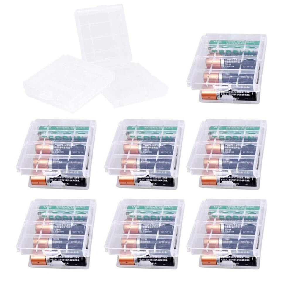 Nayagogo 9 Pcs Clear Plastic Cell Battery Storage Case Holder Box, Aa/Aaa Cell Battery Storage Case, Battery Case Hard Plastic Batteries Storage Boxe 73325345