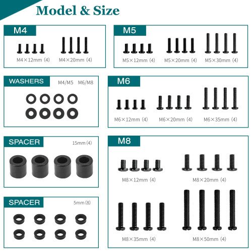 Digank TV Bracket Screw, 68pcs Mounting Screws, M4 1