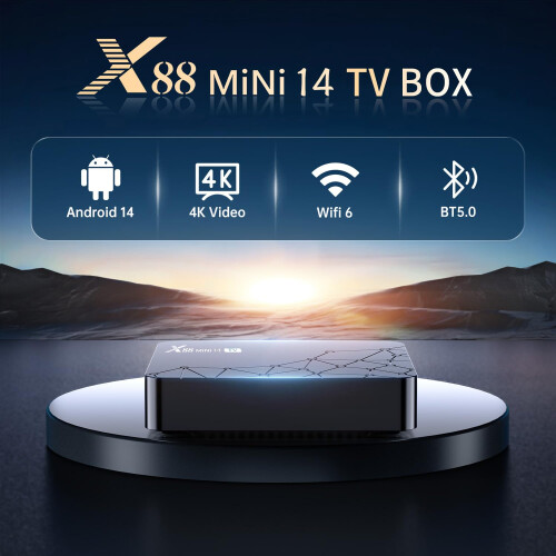 Android TV Box 14.0,Android Box 4K HDR10 2GB RAM 1 1