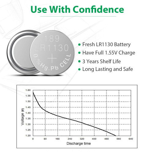 LiCB 20 PCS LR1130 AG10 Battery 1.5V Alkaline Butt 2