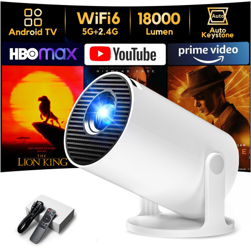 [Built-in Apps & Auto Keystone] AKIYO O2 Projector