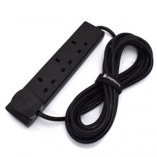 4-Gang Extension Trailing Lead - Black Multi Plug