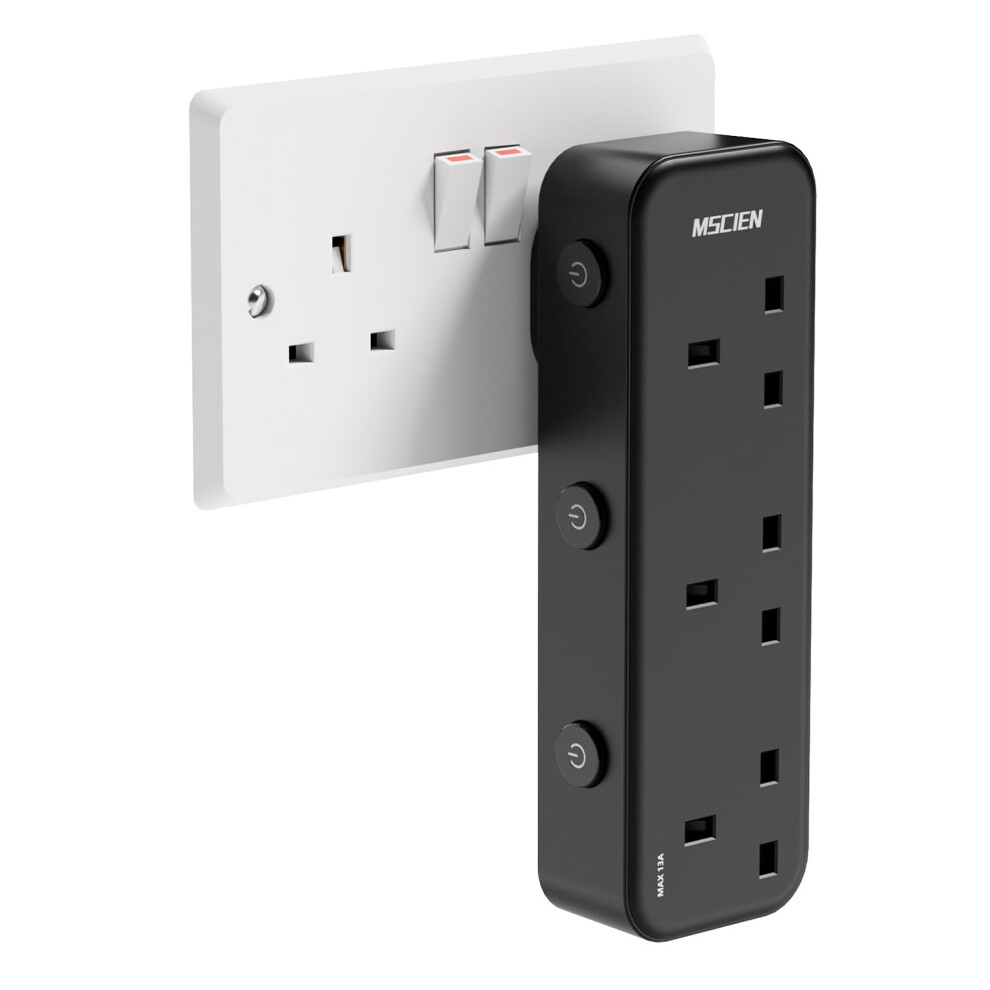Mscien Plug Adapter, 3 Way Plug Extension Socket W 12623167