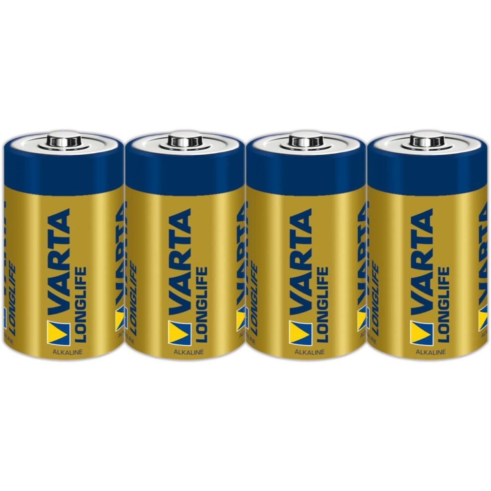 Varta Longlife D Mono Lr20 Alkaline Batteries (4-P