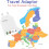EU travel adapter charger, fast charging 2 USB C a 2