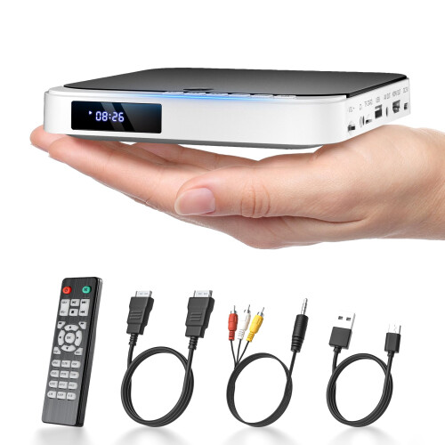 DESOBRY Mini DVD Player - HDMI, 1080P HD Compact D