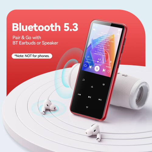AGPTEK MP3 Player with Bluetooth 5.3, 64GB Interna 1