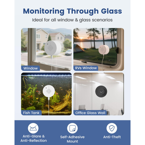 AKINGUAR 2 Pack 3MP 2K Window Camera, 2.4GHz & 5GH 2