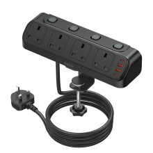 Desk Extension Lead 1.8M, BEVA 4 Way Switched Exte