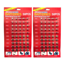 100pcs Assorted Batteries, Mixed Sizes Alkaline Button Cell Batteries LR621 LR41 LR66 LR54 LR43 LR44 - AG1 AG3 AG4 AG10 AG12 AG13 Battery for Watches