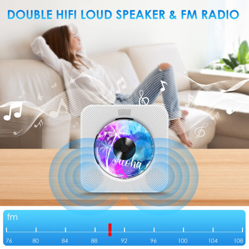 Portable CD Player with Bluetooth, Gueray Desktop 2