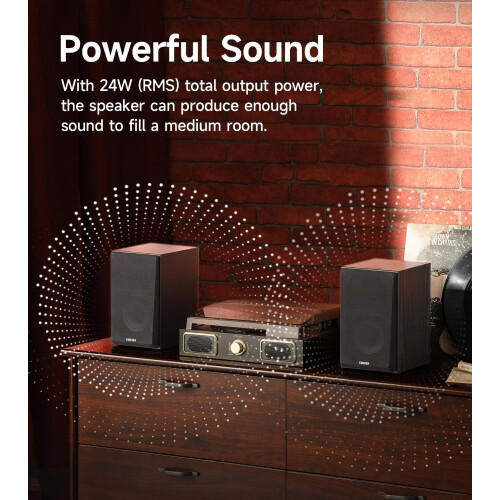 Edifier Edifier R990BT Bluetooth 5.4 Bookshelf Speakers, 2.0 Active Multimedia Speaker, 24W Output Power, RCA/AUX/Bluetooth Inputs, Digital Audio Processing, 1