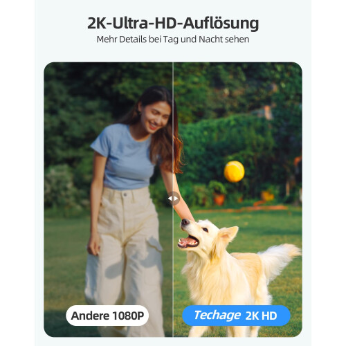 Techage Outdoor Surveillance Camera, 2K WiFi Wirel 1