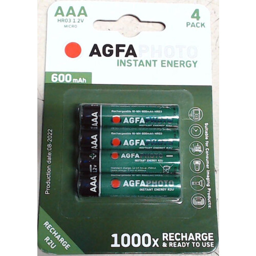 4 x AGFA AAA NiMh Cordless Telephone Rechargeable