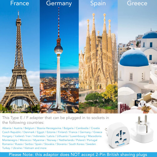 World To EU Travel Adapter (2 Pack) | UK, US, Aust 2