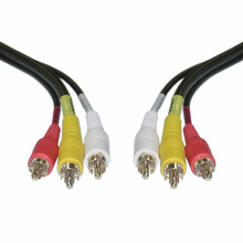 iView-HD 1MT Triple 3 x RCA Phono Plugs Composite Audio Video Cable Male To Male Lead TV AV Stereo component Yellow Red White 1 Metre wire connector