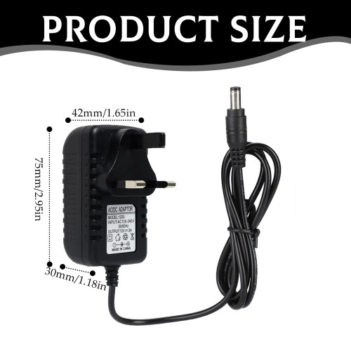 Universal 12V 2A Power Supply, DC/AC Adapter 100-2 1