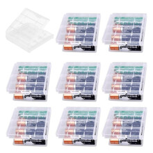 9 PCS AA/AAA Cell Battery Storage Cases, Hard Plas
