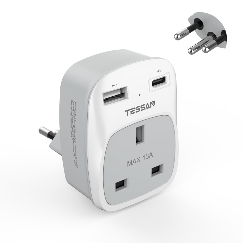 Tessan Uk To Swiss Plug Adapter, Plug Adapter For
