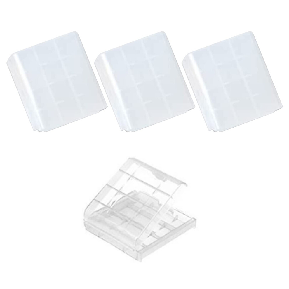3Pcs Aa/Aaa Cell Battery Storage Case Holder Box,Clear Plastic Cell Battery Storage Case Holder Box,Battery Case Hard Plastic Batteries Storage Boxes 41794609