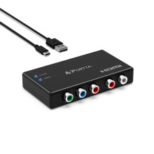 PORTTA Component to HDMI Converter, 5 RCA YPbPr +