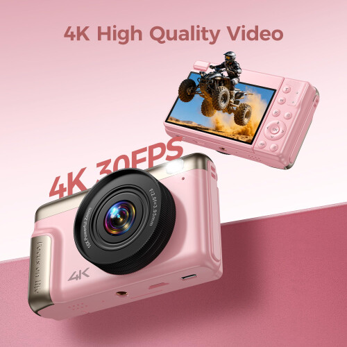 4K Digital Camera Kids for Vlogging: 64MP Compact 2
