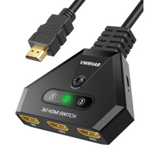 4K HDMI Switch - 3-Port Splitter with High-Speed H