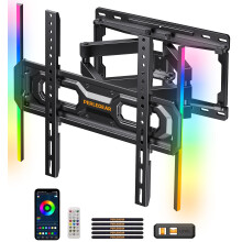 Perlegear PGMF20 Smart TV Wall Bracket with Music-Sync Ambient Lighting for 26-65 Inch TVs up to 45kg, Max VESA 400x400mm