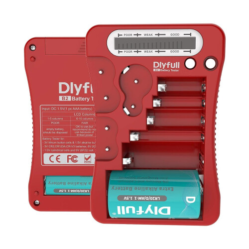 Dlyfull Battery Tester, LCD Display Universal Batt
