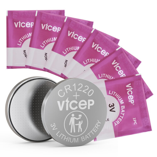 ViCep 6-Pack CR1220 Lithium Battery 3V Coin Cell C