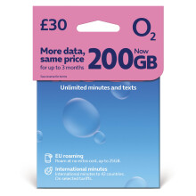 O2 SIM Card UK & EUROPE PREPAID PAYG 30 Bundle 12