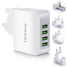 Travel Adapter 4 USB Universal Charger Plug Adapto