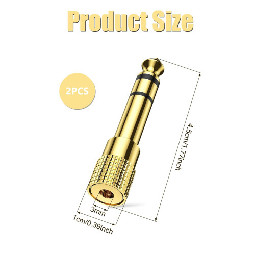 SHUXIA 2pcs Headphone Jack Adapter,Stereo Jack Ada 1