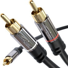 KabelDirekt – 1m – RCA/phono Y cable, 1 to 2, ster